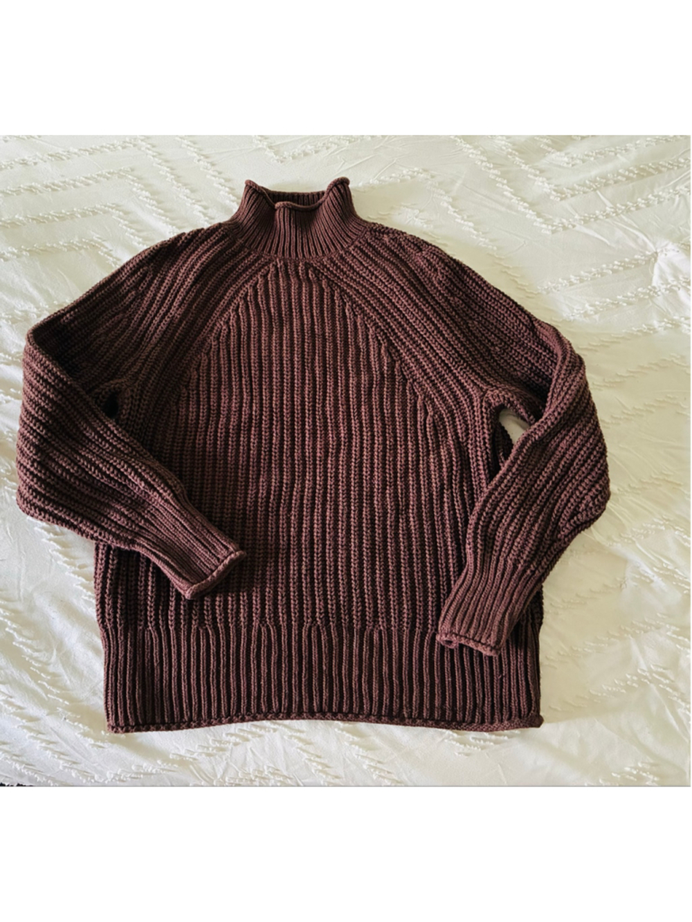 Women's J.Crew chocolate Brown Ribbed Turtleneck Sweater Size XXS